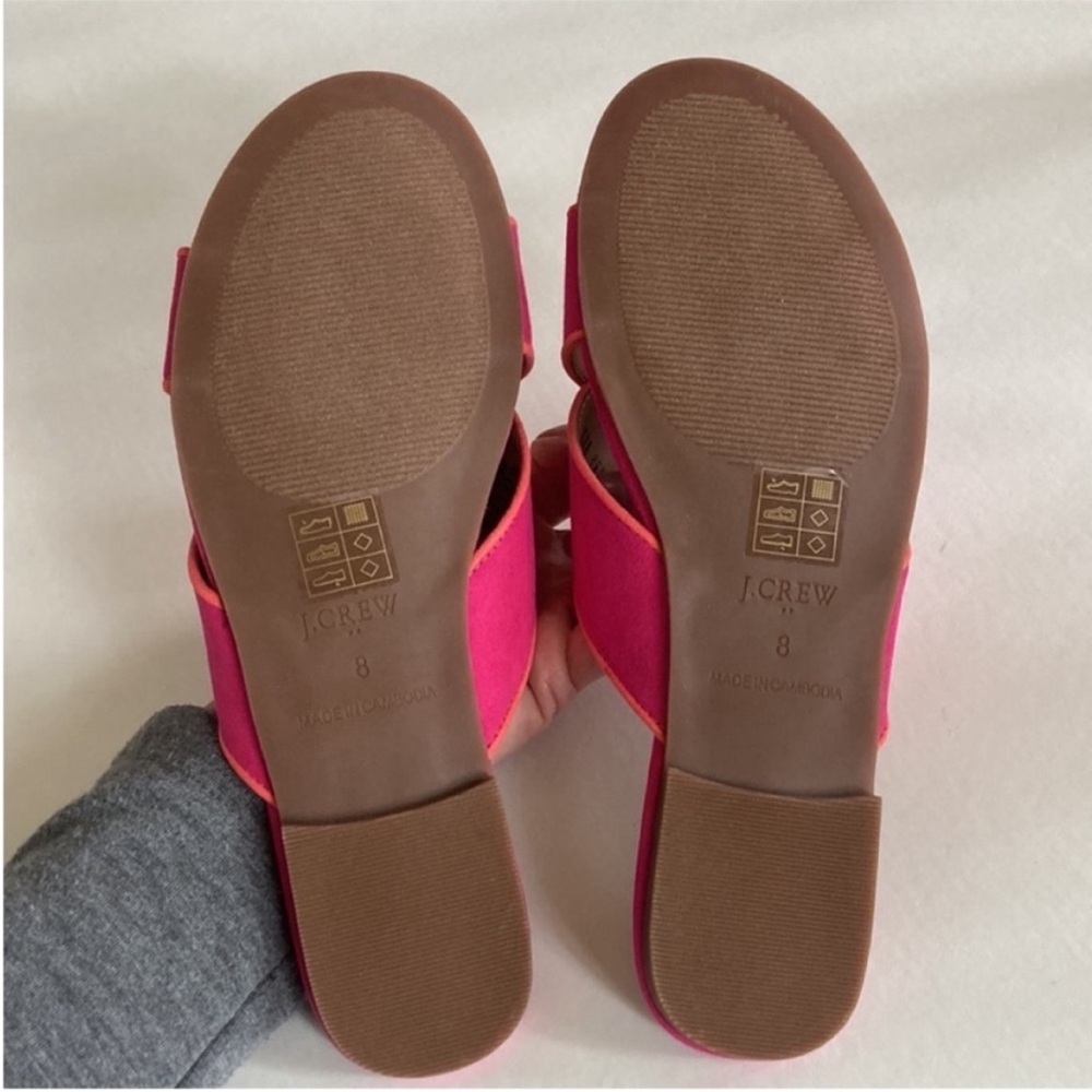 J. Crew Microsuede Criss Cross Slide Sandals in Crisp Begonia - Picture 7 of 7